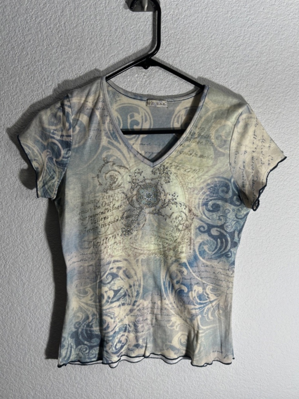 Xcit USA Pink Y2K Studded Top Size Small Fairy Grunge Made in the USA